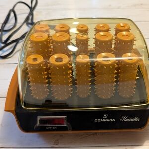 Vintage Dominion Hairsetter with 15 Orange Rollers - Tested and Works
